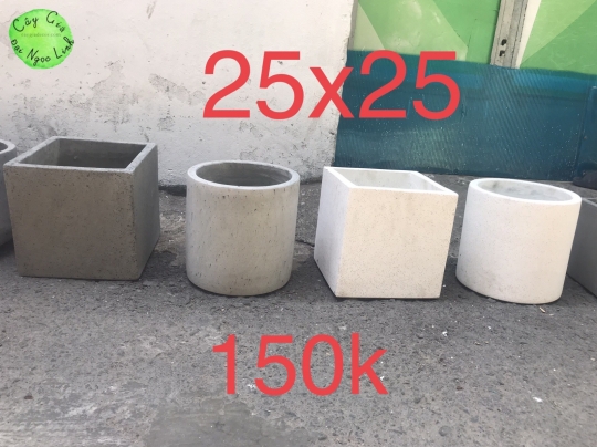 Chậu xi măng - đá mài 25x25