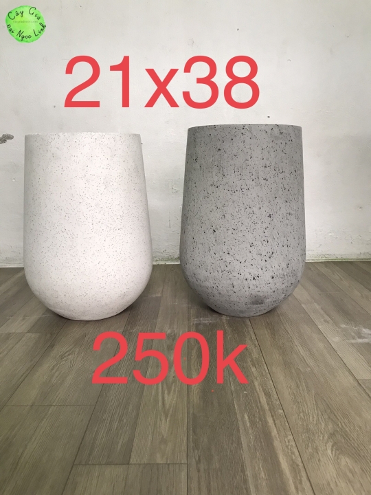 Chậu xi măng - đá mài 21x38